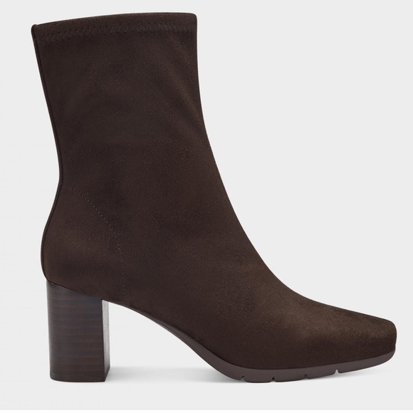 NEW Aerosoles Miley Faux Brown Suede heel ankle bootie women size 9.5 - Picture 2 of 7